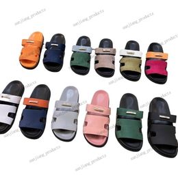 Slides Men women metal buckle Leather Sandals Luxury suede leather Slipper Size EU35-45 Naturel Designer Slippers cuir Summer sandles shoes classic beach Flip Flops