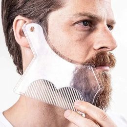 2024 New Innovative Design Beard Shaping or Stencil with Full-Size Comb for Line Up Tool Trimming Shaper Template Guide for Shaving