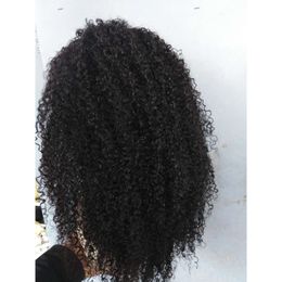 Brazilian Human Virgin Kinky CurlyStyle Hair Product Natural Black Colour 130% Desnity Lace Front Wigs Original edition