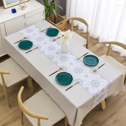 Table Cloth Conference Plain Color Simple Modern El Restaurant Tablecloth Home Rectangular Dust-proof Blue