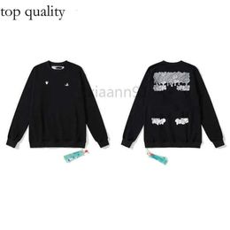 Men's Hoodies Sweatshirts Off Designer Luxury Off Style Trendy Fashion Sweater Painted Arrow Crow Stripe Harajuku Pullovers Streetwear O 593