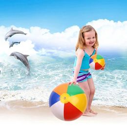 Outdoor Activitie Inflatable Beach Ball PVC Water Balloons Rainbow-Color Balls Beach Pool Volleyball Parent-child Interaction 240423