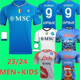 23 24 SSC Napoli Soccer Jerseys KVARATSKHELIA LOZANO OSIMHEN ANGUISSA Naples Football Shirt POLITANO MAGLIA MERTENS MARADONA LOZANO 202 257D