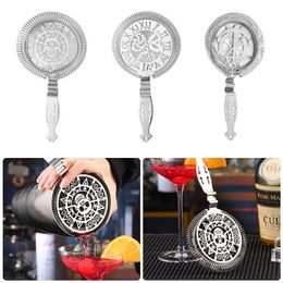 Skull and Mechanical Watch Bar Strainer Sprung Cocktail Stainless Steel Deluxe Tools Wine Accessories 240428