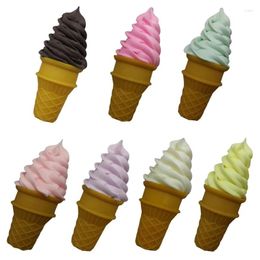 Decorative Flowers Simulation Ice Cream Cone Chocolate Tone Model Of Temptings Dessert Pography For Shop Display