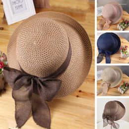 Wide Brim Hats Sweet Straw Hat Breathable Lady Summer Sunscreen Folding Lightweight Women Fashion Accessories