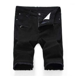 Mens Jeans Denim Shorts Men Summer Stretch Slim Fit Short Designer Cotton Casual Distressed Black Jean Knee Length8c2m
