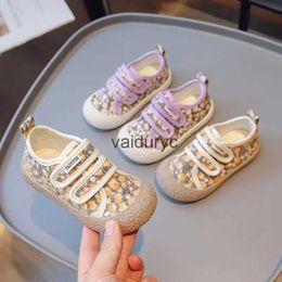 Sneakers Zapatillas Girl Shoe 24Spring New Floral Canvas Fashion Casual Shoes Infant Toddler Walking Kid Sports H240506