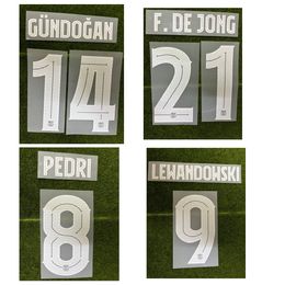 2024 F.De Jong Nameset Pedri Gavi LEWANDOWSKI Gundogan Printing Customise Any Name Numer Soccer Patch Badge