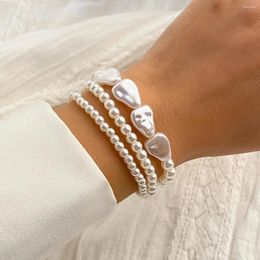 Charm Bracelets IngeSight.Z Multi-layer Irregular Imitation Pearl Beaded Bracelet For Women Boho White Elegant Wedding Party Jewellery