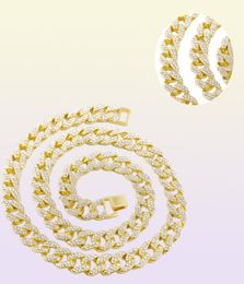 2022 Hip Hop Bling Fashion Chains Jewellery Mens Gold Silver Miami Cuban Link Chain Necklaces Diamond Iced Out Chian Necklaces26546110752