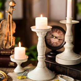 Holders French Retro White Iron Candlestick Vintage Candle Stick Rack Home Decoration Wedding Party Candle Holder Photography Props