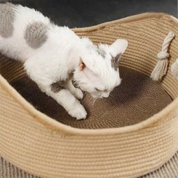 Cat Beds Furniture Handcrafted Rattan Cat Bed Puppy Kennel Woven Summer Cool Nest for Cat Kitten Scratching Sleeping Mat Cat Lounger Cushion