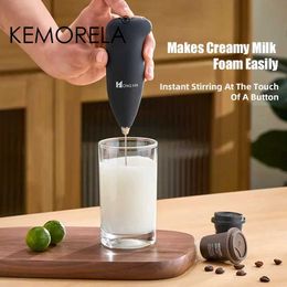 Tumblers Mini Electric Milk Foamer Blender Wireless Coffee Whisk Mixer Handheld Egg Beater Cappuccino Frother Kitchen Tools H240506