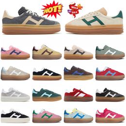 Womens Increase Designer Bold Casual Shoes Luxury Flat Suede Upper Platform Leather Trainers Low OG Original Cream Collegiate Green Pink Glow Gum Grey Blue Sneakers