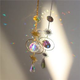 Decorations Home Decor Moon Star Crystal Sun Catcher Garden Light Collection Ornaments Hanging Prism Pendant Garden Pendant Decoration Craft