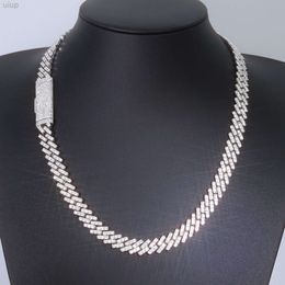 Wholesale 10mm Single Rows Fine Hip Hop Jewellery 925 Silver Iced Out Vvs Moissanite Pass Diamond Tester Cuban Link Chain