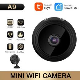 Webcams Tuya A9 Mini Camera 1080p Ip Camera No Night Vision Wifi Cam Wireless Surveillance Camcorders Video Recorder Security Protection