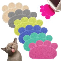 Houses PVC Pet Mat Nonslip Clawshaped Cat Litter Rub Feet Cat Toilet Dog Puppies Feeding Mat Cute Dish Bowl Food Feed Placement