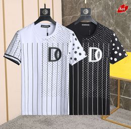and s Mens Designer t Shirt Italian Milan Fashion Polka Dot with Striped Print Tshirt Summer Black White Hip Hop Streetwear 100 Cotton WXPB 8VVN