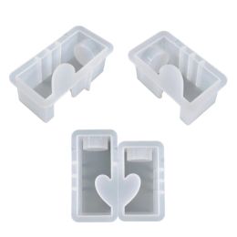 Candles Handicraft Heart Candle Holder Epoxy Resin Casting Mould Silicone Resin Mold 13md