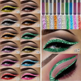 Eyeliner Glitter Sequin Liquid Eyeliner Diamond Shimmer Eyeshadow Pearlescent Waterproof Eyeliner Multicolored Eye Beauty Cosmetics