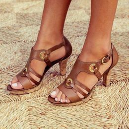 Summer Shoes Women Womens Sandals Outdoor Retro Style High Heels European Fashion Platform Plus Size 3543 240506