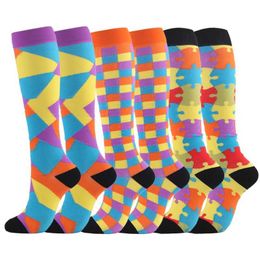 Socks Hosiery Compression Socks For Men Women Puzzle Edoema Diabetes Anti Fatigue Tights Gym Outdoor Football Running Bicycle Climbing Hiking Y240504