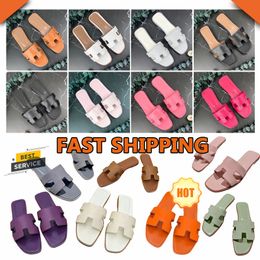 free shipping sandal designer sandals for women slides sliders slippers black brown pink slide leather slipper womens Luxury Leather sandal top quality