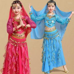 Stage Wear Children Girl Belly Dance Costumes Kids Dancing Girls Bollywood Performance Cloth Set Handmade India Clothes