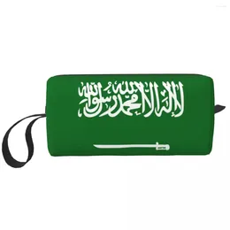Storage Bags Custom Flag Of Saudi Arabia Travel Cosmetic Bag Women Toiletry Makeup Organiser Lady Beauty Dopp Kit
