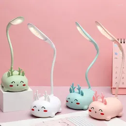 Table Lamps USB LED Light Desk Lamp Cute Cartoon Rechargeable Reading Eye Protection Night Christmas Gift For Child