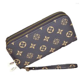 Wallets Wallets Women's Long Wallet Fashion Printing Large Capacity Handbag Double Layer Change Mobile Phone Bag