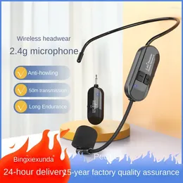 Microphones 2.4g Wireless Headset Microphone Teacher Audio One To Two Condenser Earbuds