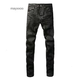 Marka Amiirii 2024 Mor American Jeans Demin Mens Moda Jean High Street Siyah Sıkıntılı Yıpranmış UF1T