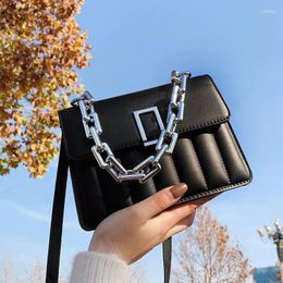 Bag Vintage Chain PU Leather Shoulder Bags For Women Handbags 2024 Fashion Lady Crossbody Designer Trending Top-Handle