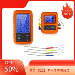 Grills Wireless Digital Meat Thermometer with Probes and Meat Injector Remote Range Cooking Food Thermometer for Grilling BBQ