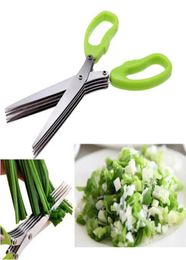 Stainless Steel Cooking Tools Kitchen Accessories Knives 5 Layers Scissors Sushi Shredded Scallion Cut Herb Spices Scissors7037512