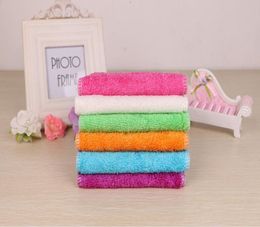 Whole high efficient ANTIGREASY color dish clothbamboo fiber washing dish towelmagic Kitchen cleaning clothwipping rags TY1250951