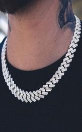 Iced Out 15mm Miami Cuban Link Chain 8quot16quot18quot20quot24quot Custom Necklace Bracelet Rhinestone Bling Hip Hop For2150230