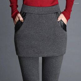 Women's Pants Autumn Winter Fashionable Elegant High Waisted Solid Colour Leggings Casual Versatile Comfortable For Commuting