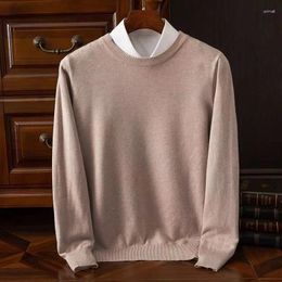 Men's Sweaters 6XL Big Size Merino Thick Wool Shirt Mens Knitted O-neck Breathable Cashmer Long Sleeve Tee Solid Color Tops Superfine