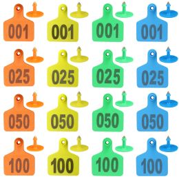 Tags Numbered 001100 Cattle Ear Tags Livestock Marker for Goat Pig Animal Plastic Reusable Ear Identifection Labels Digital Numbers