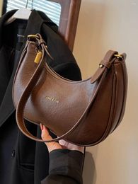 Shoulder Bags High-Grade Sense Soft Leather Underarm For Women Spring Trendy Female Casual Half Moon Bag Vintage Lady Handbags