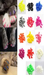 100PcsLot Colourful Soft Pet Cats Kitten Paw Claws Control Nail Caps Cover Size XSXXL With Adhesive Glue3460224