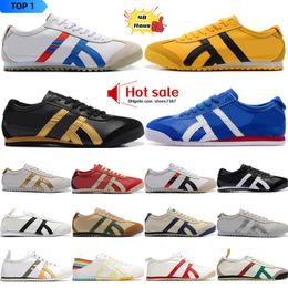 Moda tigre mexico 66 tênis onitsukass sapatos casuais masculino Low Designer Shoes Blide Branco Prata Azul Amarelo Amarelo Vermelho Combinação de Latex Asole OG Esportes