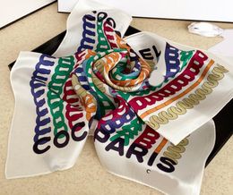 Silk Shawl Scarves designer scarf Pashmina Luxurious 100 Silk High End Classic Letter pattern Designer shawl Scarves Gift 50x50cm3236362