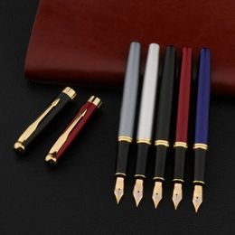 High Quality Metal 388 Fountain Pen Business Black Golden Student Stationery Office School Supplies Gift Ink Pens 240428