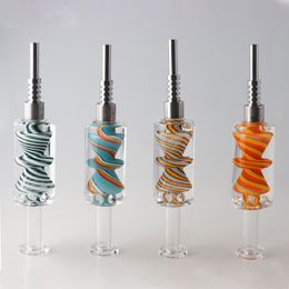 Nectar Collector Kits Straw NC Kit Nector Collectors Dab Straws Portable Dab Rigs Small Glass Bongs With Titanium Nail