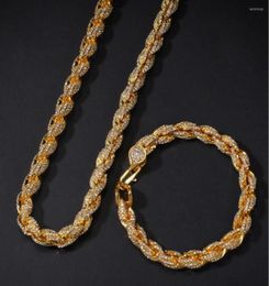 Chains Hip Hop Men Gold Colour Out Cuban Necklace Braclete Combo Set Chain For5574793